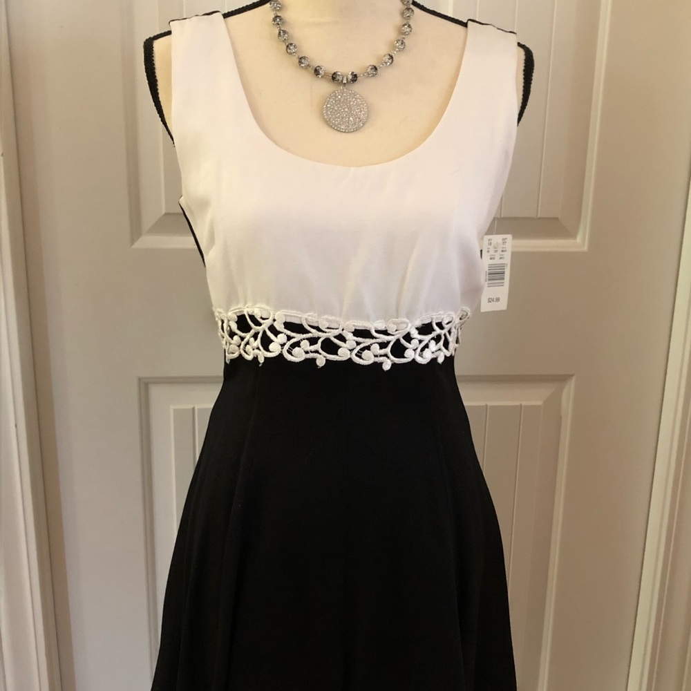 NWT DBY black and white mini dress sz3